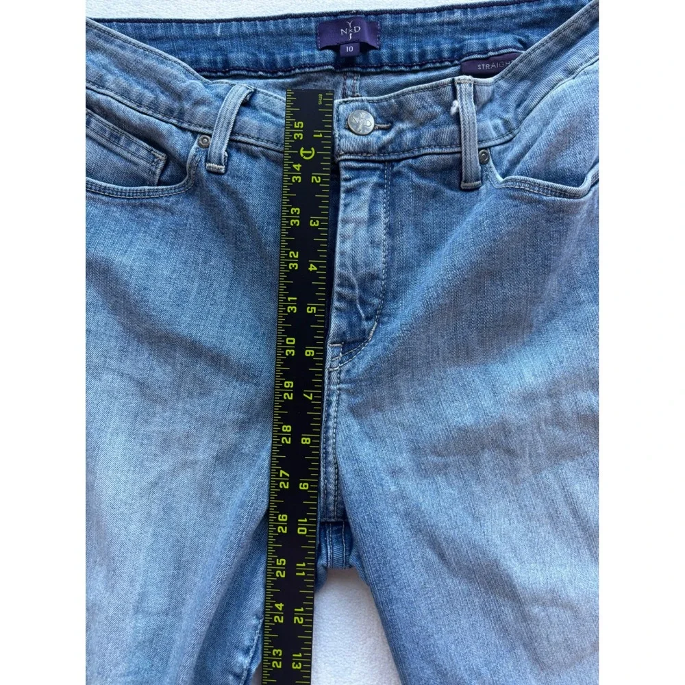 NYDJ Straight Leg Jeans‎ Womens 10 Blue Medium Wash Stretch Denim Made in USA